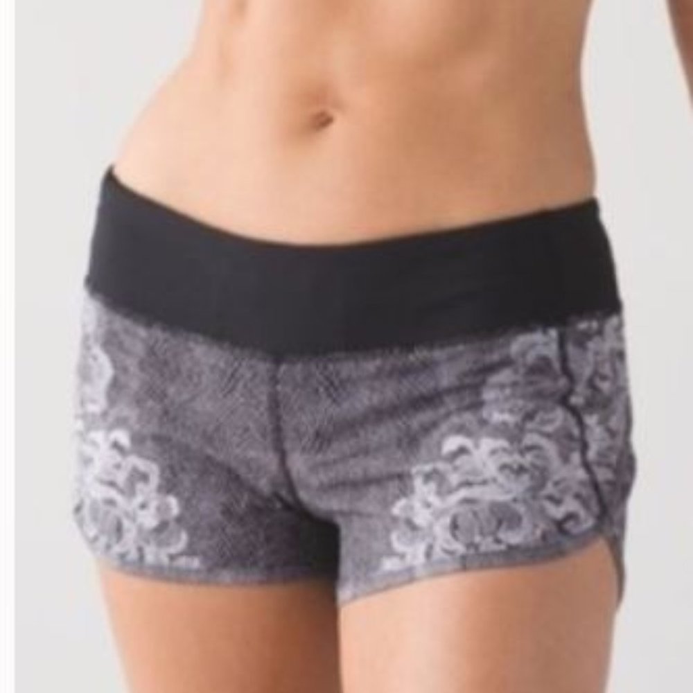 Lululemon Speed Short Lace White Black Sz6